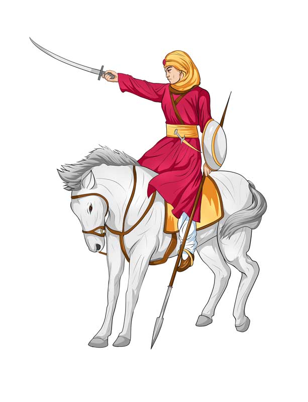 کلیپ آرت لایه باز سرباز سواره نیزه دار