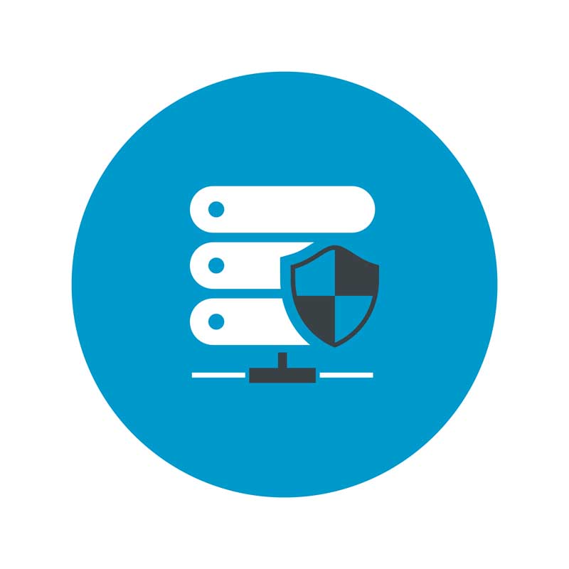 طرح با کیفیت آیکون سپر امنیتی سرور