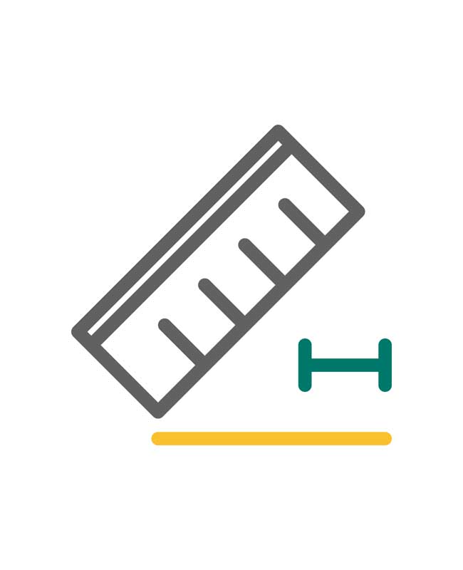 طرح با کیفیت آیکون خط کش