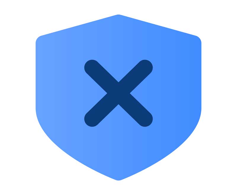 طرح با کیفیت آیکون حذف سپر امنیتی