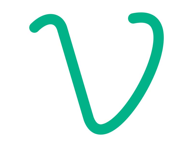 طرح با کیفیت آیکون ویمیو سبز
