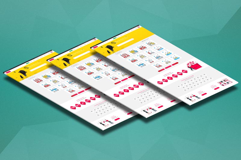 دانلود طرح گرافیکی موکاپ صفحات وب روی هم