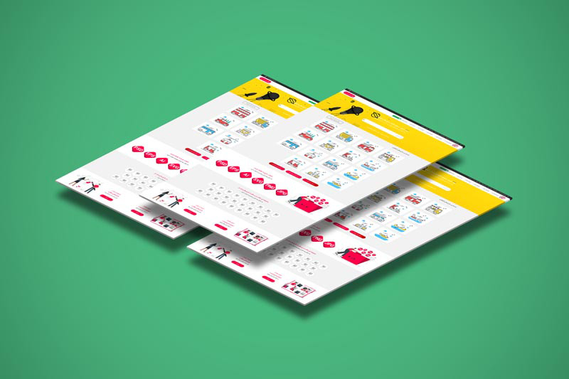 دانلود طرح موکاپ صفحات سایت کنار هم