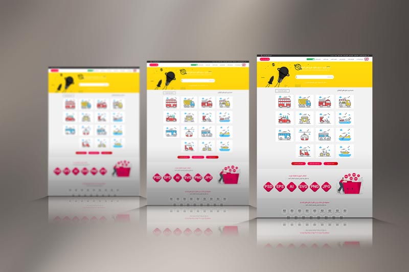دانلود طرح موکاپ صفحات وب سایت تار و شفاف