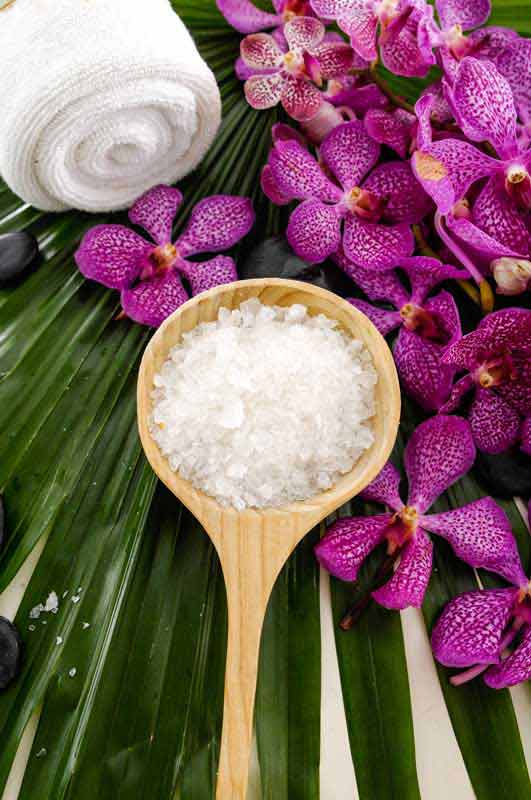 تصویر گرافیکی حوله و نمک دریا