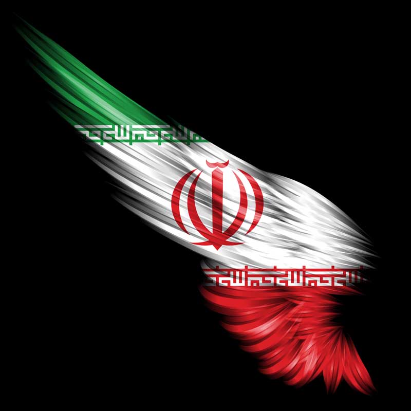 تصویر با کیفیت پرچم ایران به شکل بال