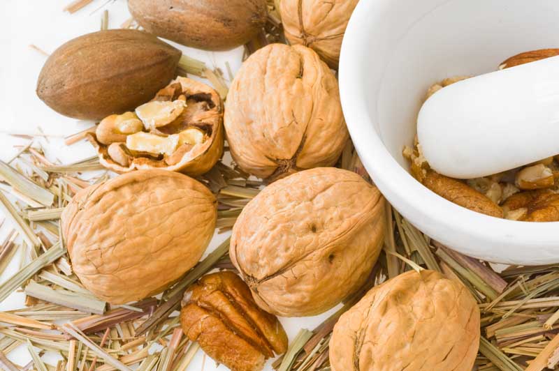 عکس با کیفیت گردو و گردو آمریکایی با هاون