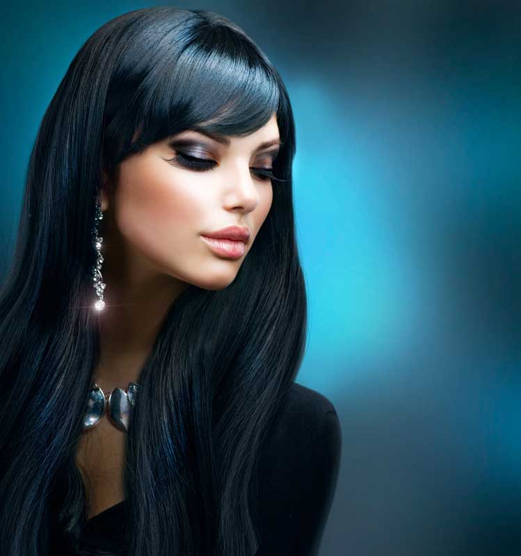 تصویر گرافیکی آرایش با مو پر کلاغی