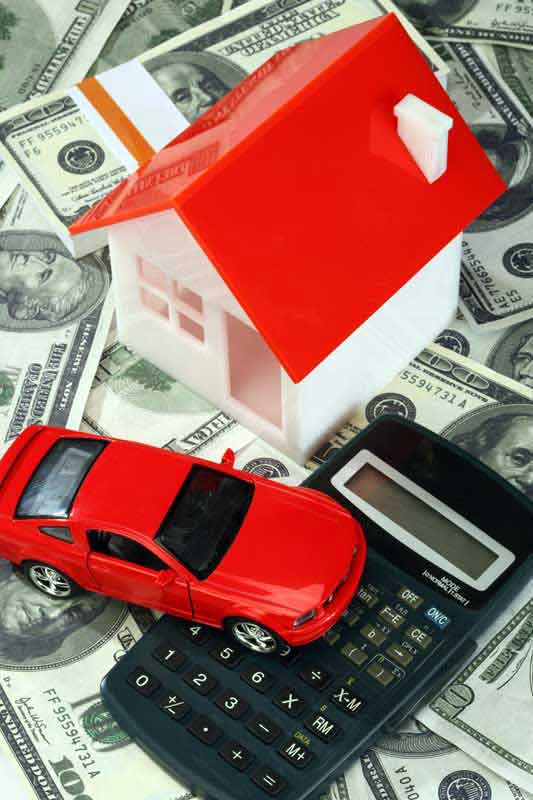 دانلود تصویر با کیفیت ماکت خانه و ماشین روی بسته های دلار