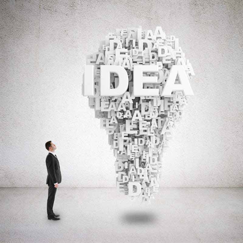 دانلود تصویر با کیفیت انبوهی از حروف با کلمه ی ایده و نظر