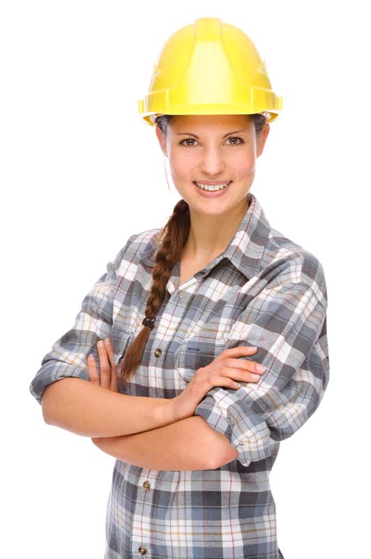 دانلود عکس لارج فرمت خانم مهندس با کلاه ایمنی