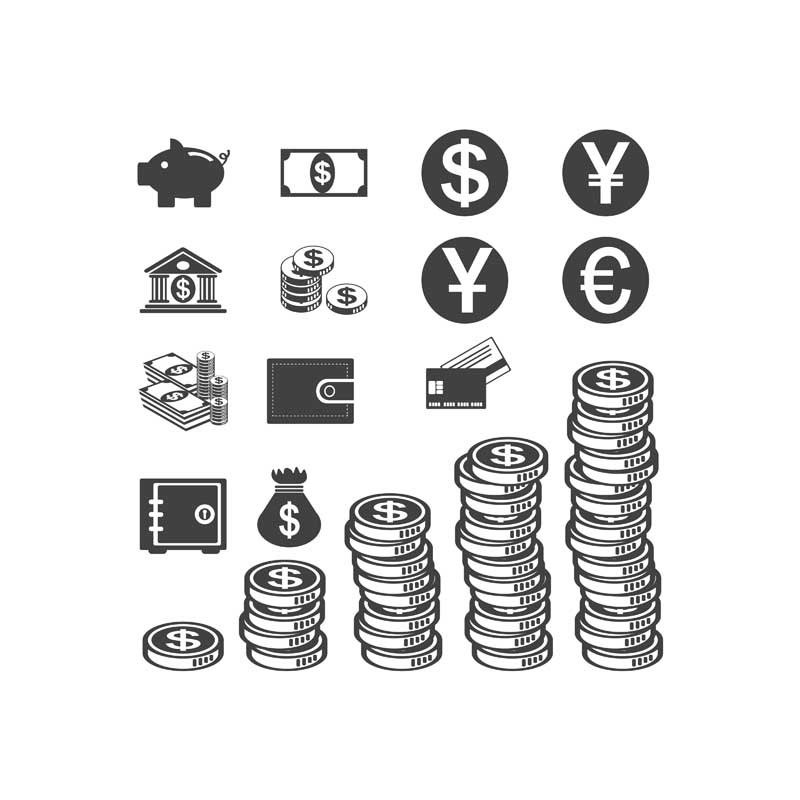 کلیپ آرت لایه باز ارز های خارجی