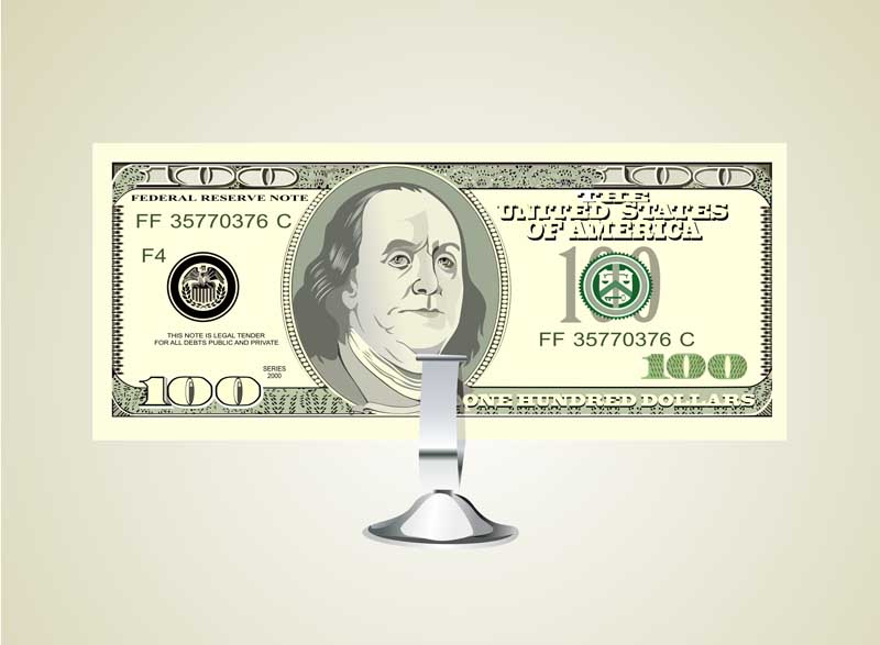 کلیپ آرت لایه باز اسکناس 100 دلاری
