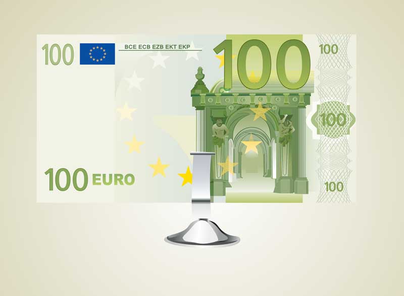 کلیپ آرت لایه باز اسکناس 100 یورویی