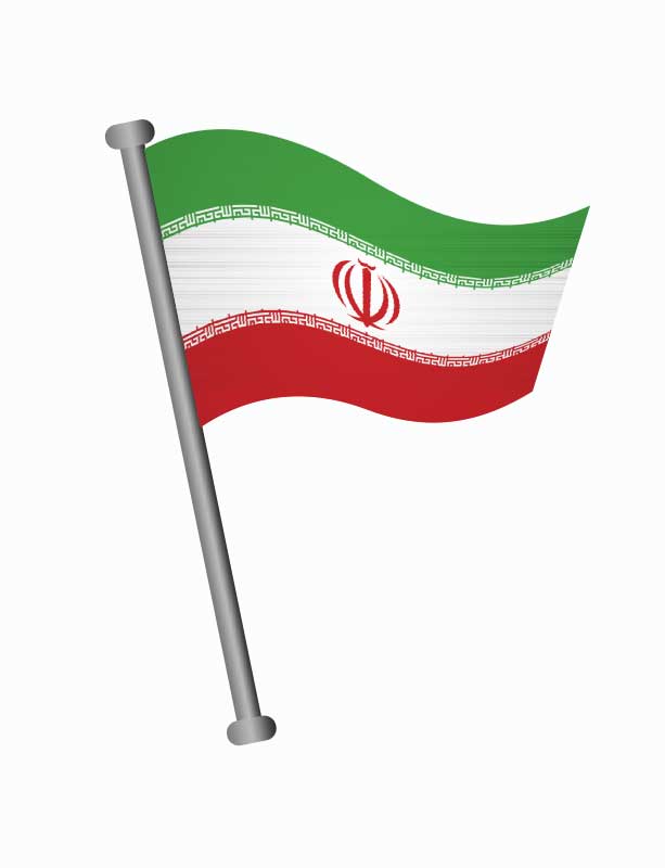 دانلود طرح لایه باز پرچم ایران روی میله