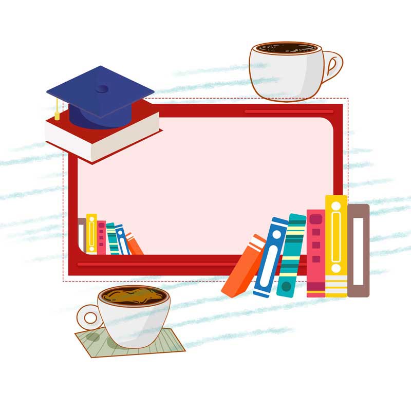 کلیپ آرت لایه باز قهوه و کتاب