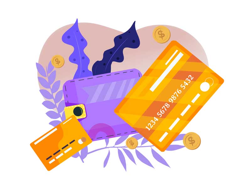 کلیپ آرت لایه باز کارت و کیف بنفش