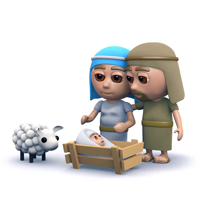 عکس سه بعدی از آدمک و گوسفند
