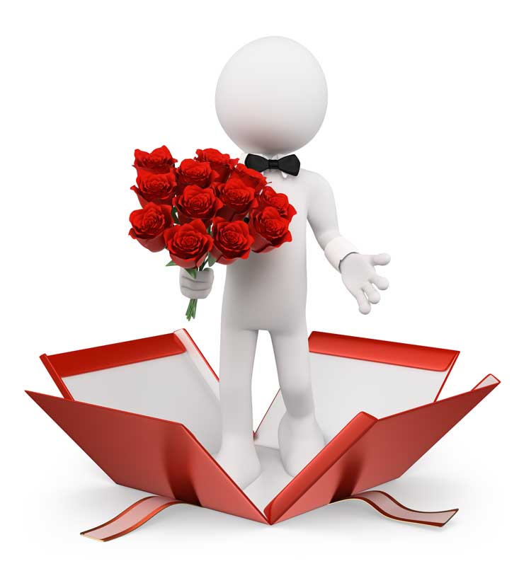 عکس سه بعدی از آدمک کادو