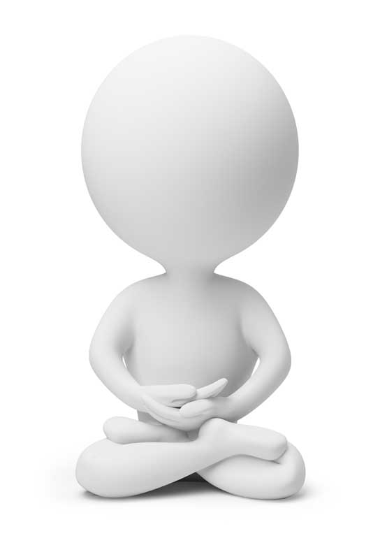 عکس سه بعدی از آدمک نشسته