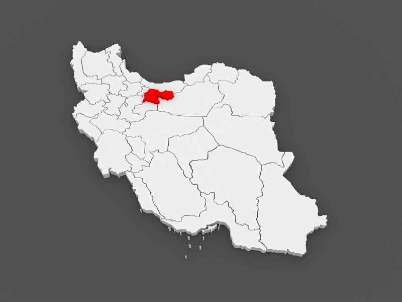 تصویر از نقشه ایران با تهران قرمز