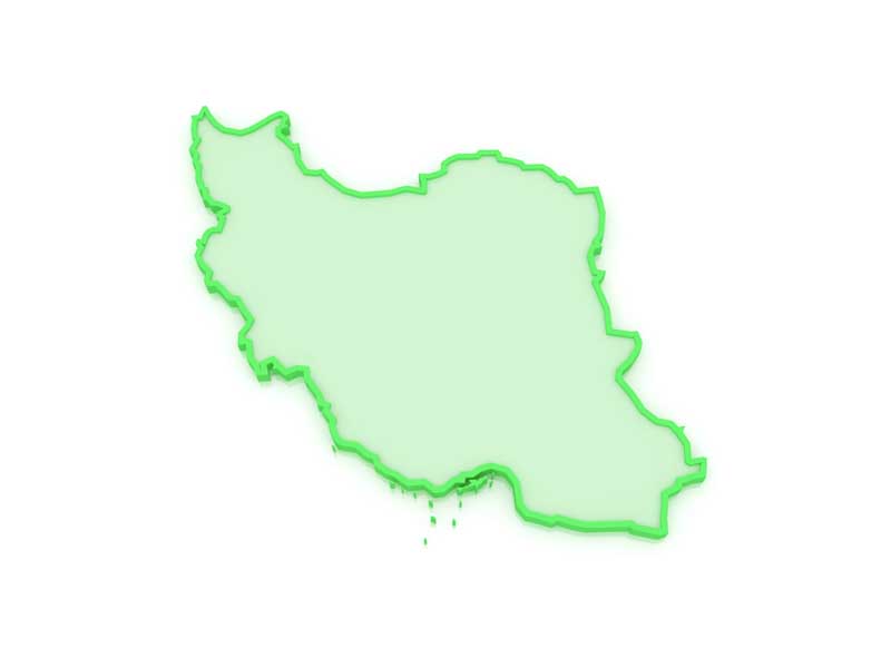 تصویر از نقشه ایران به رنگ سبز