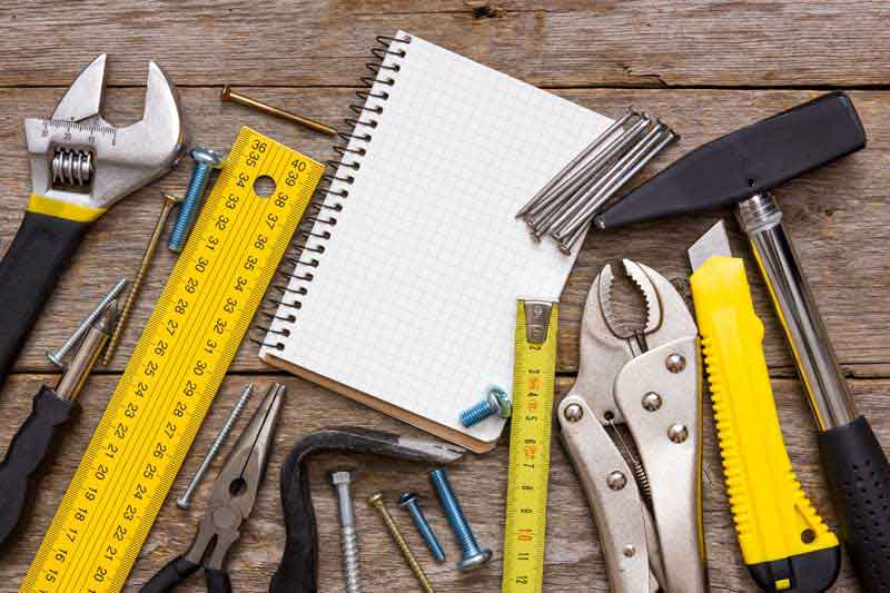 دانلود تصویر با کیفیت ابزارآلات به همراه دفترچه یادداشت