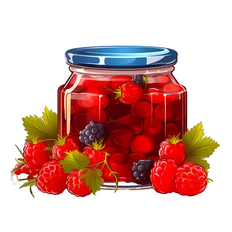 دانلود طرح شیشه مربای تمشک