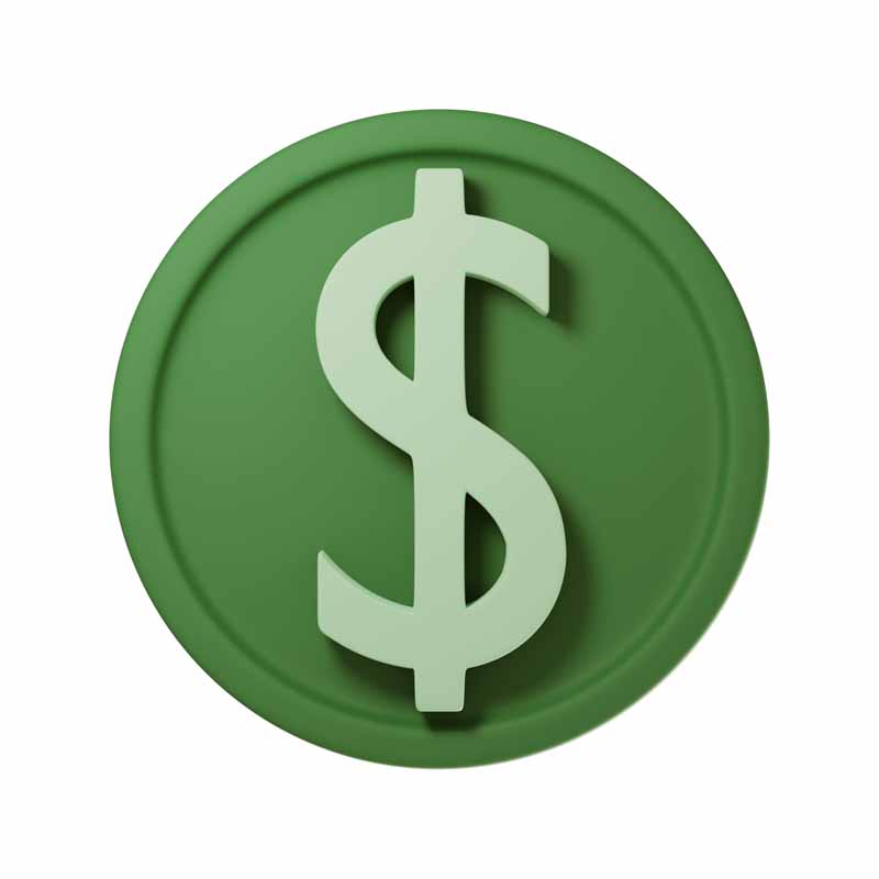 دانلود طرح آیکون سمبل دلار در پلاک سبز
