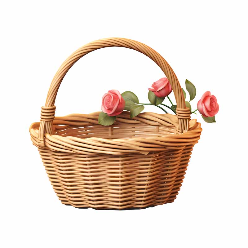 دانلود طرح سبد چوبی با گل