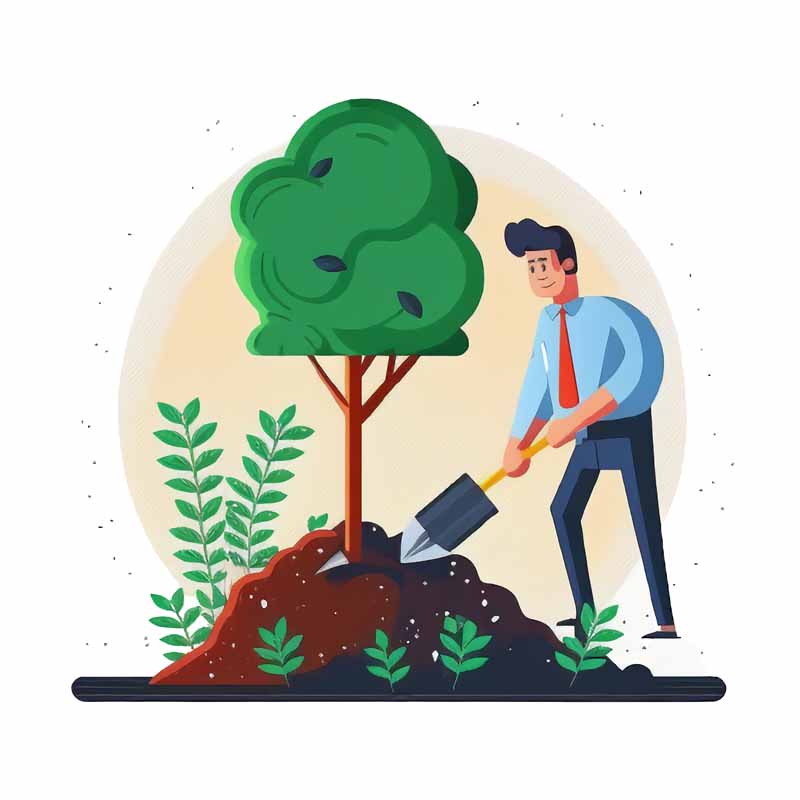 وکتور مفهومی درختکاری