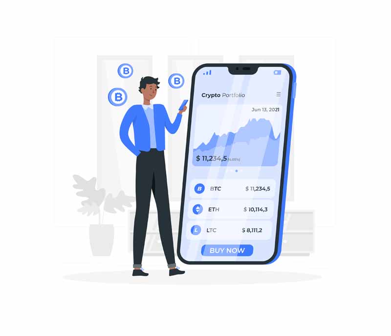 دانلود وکتور مفهومی بازار بیت کوین