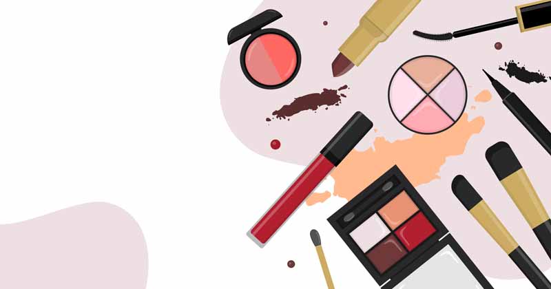 طرح لایه باز پس زمینه لوازم آرایش