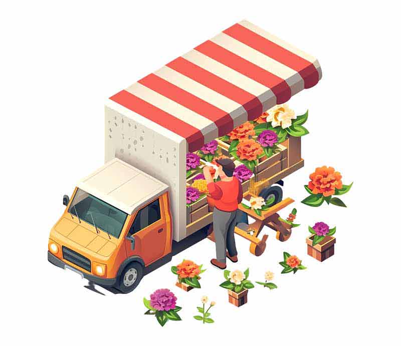 دانلود طرح ماشین گل فروشی