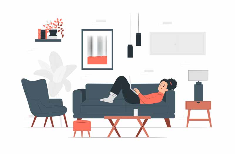 دانلود وکتور مفهومی استراحت و لپ تاپ