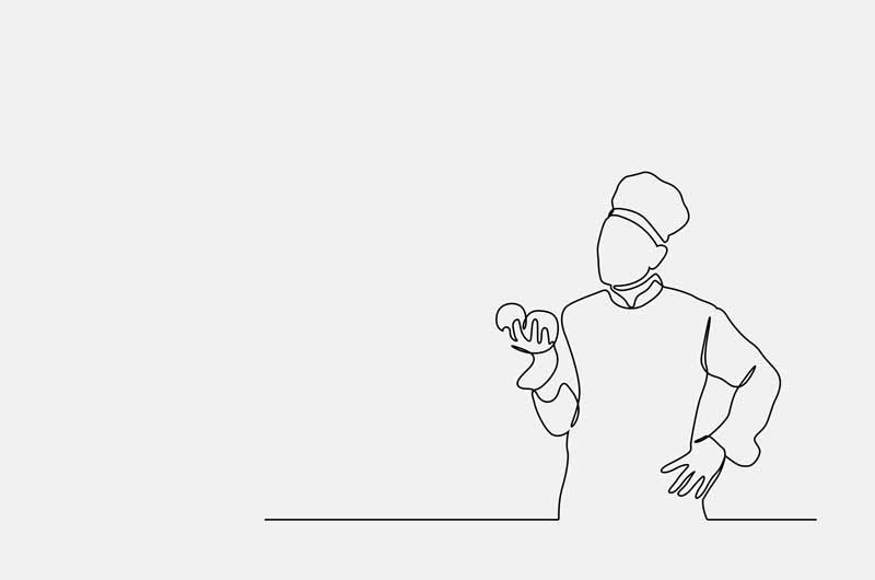 طرح لایه باز پس زمینه آشپز