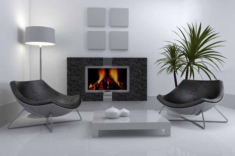 عکس با کیفیت از شومینه با آباژور