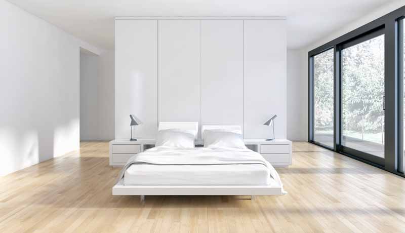 عکس با کیفیت از اتاق خواب سفید