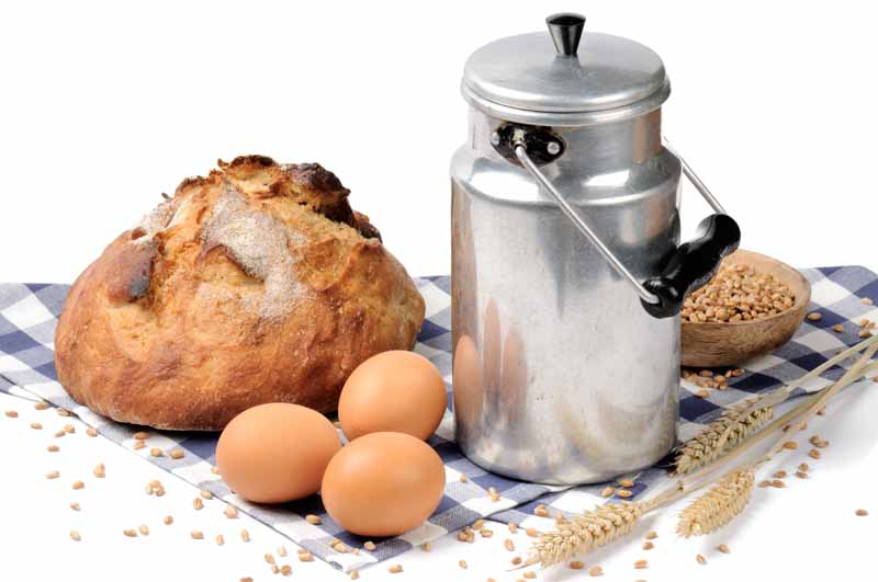تصویر با کیفیت از نان باگت و گندم