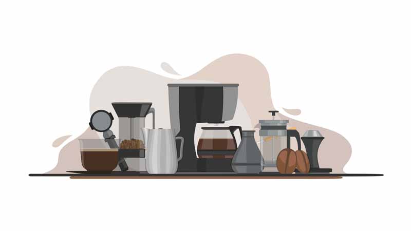 طرح لایه باز پس زمینه وسایل قهوه