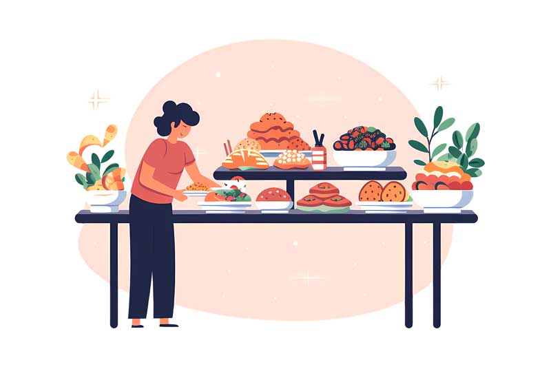 دانلود وکتور مفهومی چیدن میز غذا