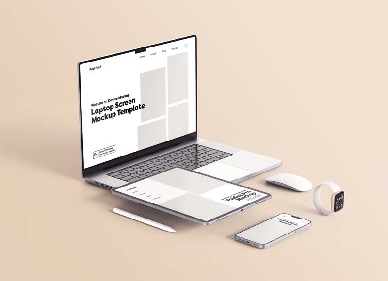 طرح موکاپ لپ تاپ و تبلت