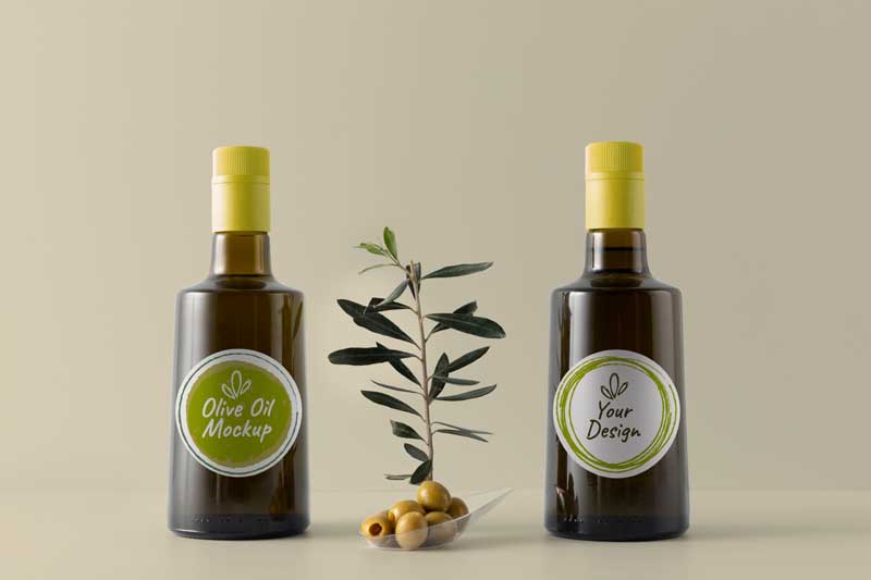 دانلود موکاپ شیشه های روغن زیتون