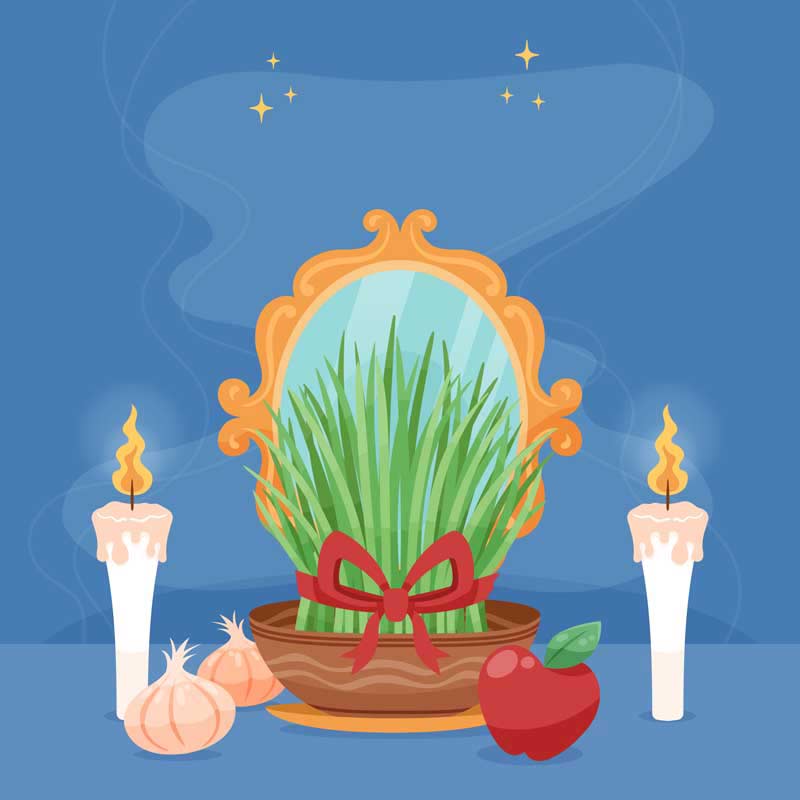 طرح لایه باز پس زمینه سیر نوروز
