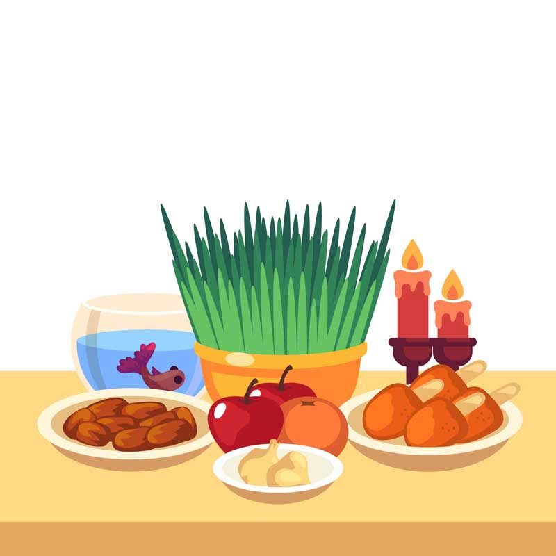 طرح لایه باز پس زمینه هفت سین