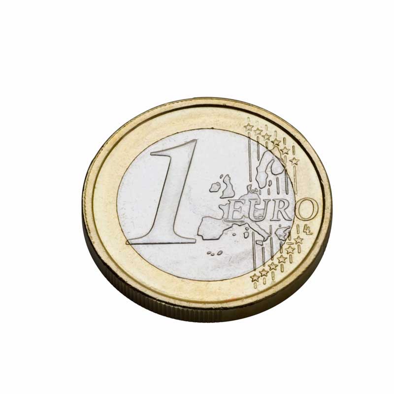 عکس با کیفیت از سکه یک یورویی