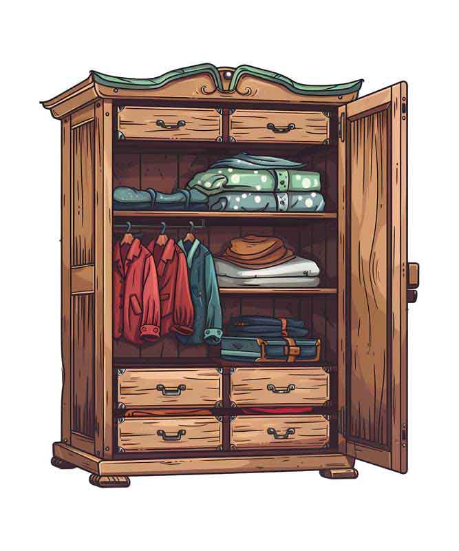 دانلود طرح کابینت لباس قهوه ای