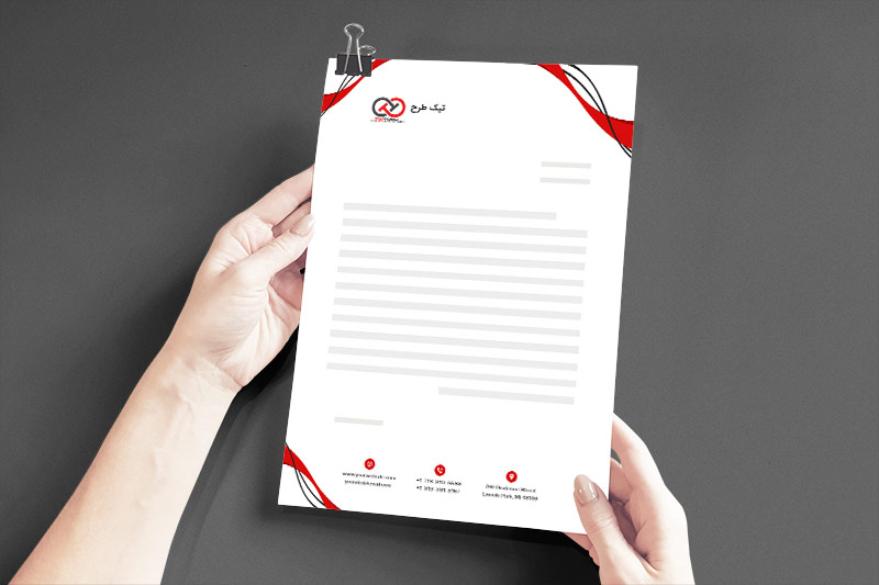 دانلود طرح لایه باز سربرگ مشکی و قرمز