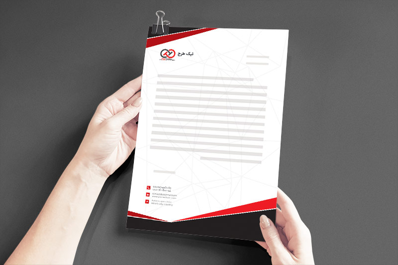 دانلود طرح لایه باز سربرگ مشکی و قرمز