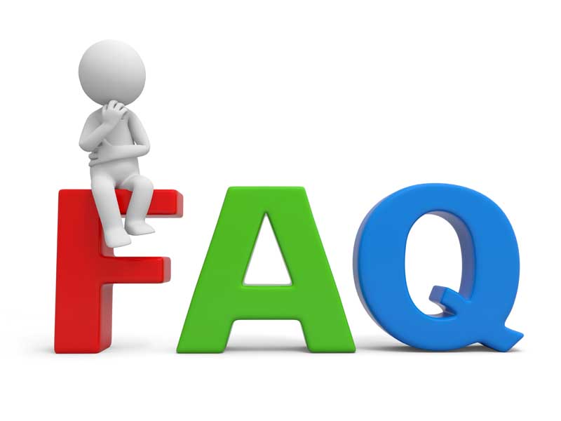 عکس سه بعدی از نوشته سوالات متداول FAQ